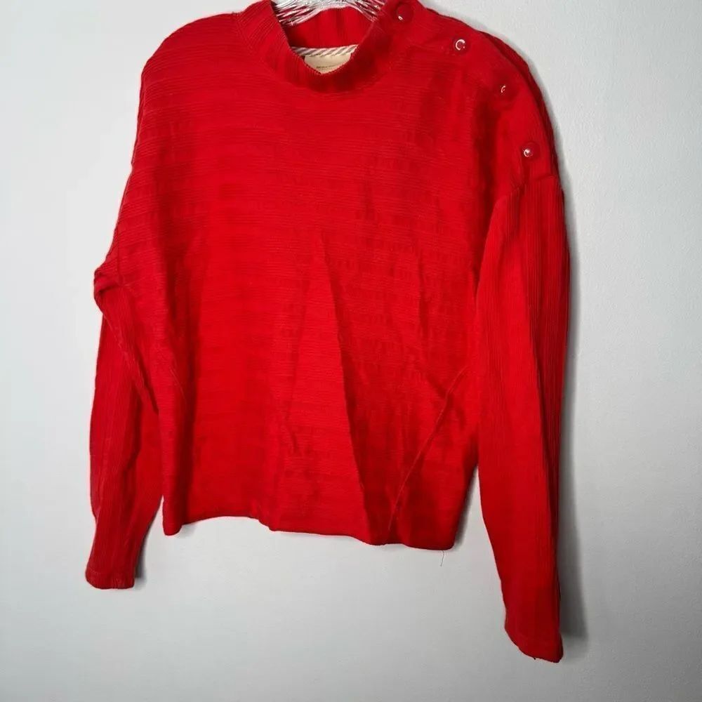 Maeve Red Sweater with Button Accents
